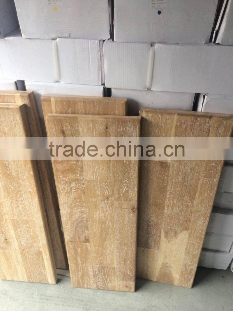 brushed white oak stair treads