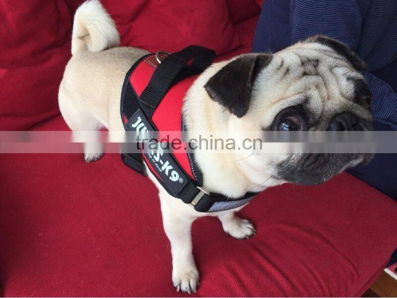 high quality cotton K9 nylon reflective pet K9 dog harness fashion large dog collar vest 4 colors