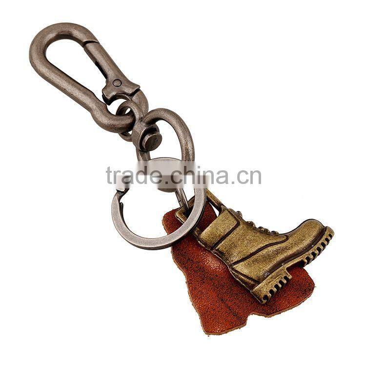 2015 Hot Sale Fashion Punk Style Keychain Shoe Shape Pendant Leather Keychain