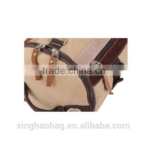 2014 hot selling canvas and leather backpacks, canvas backpack wholesale