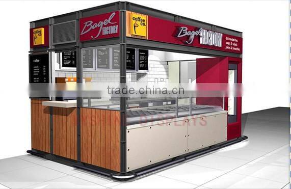 Low cost of CE approved food street kiosk for sale, retail kiosk design, outdoor coffee kiosk design