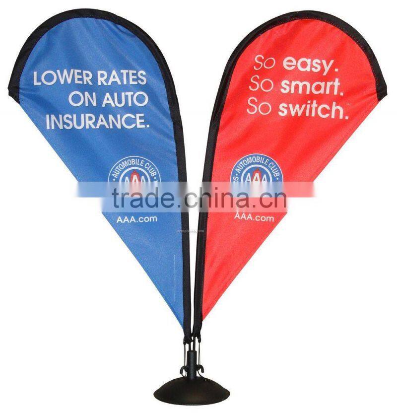 Double side top table mini teardrop banner