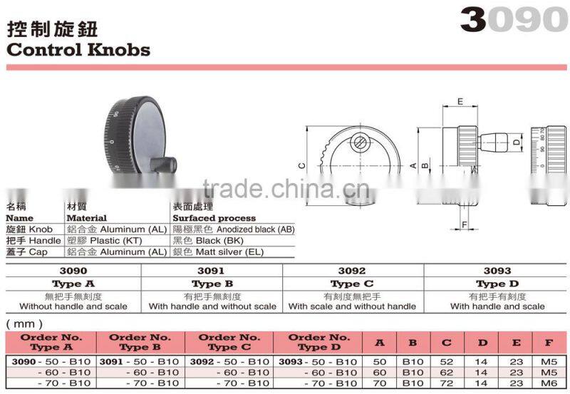 For Cutting Machine and Machine Parts use Aluminum Audio Control Knobs