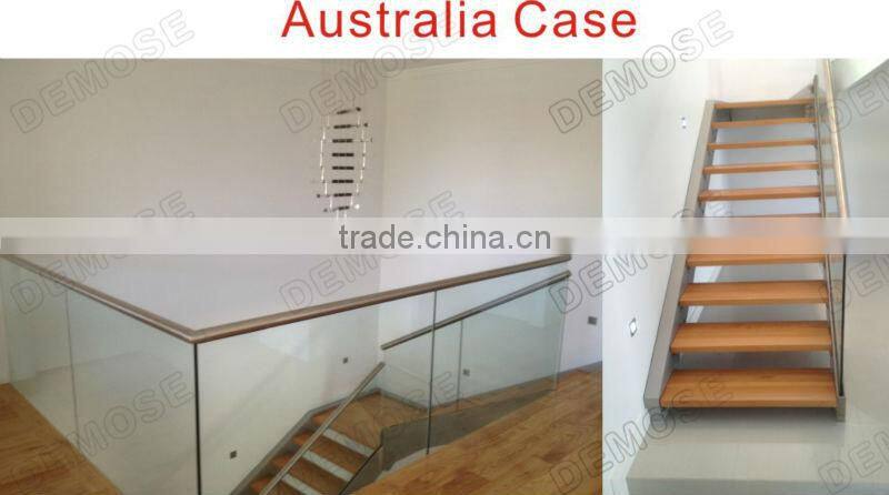 selling clear glass stairs discount/glass stair railing cost