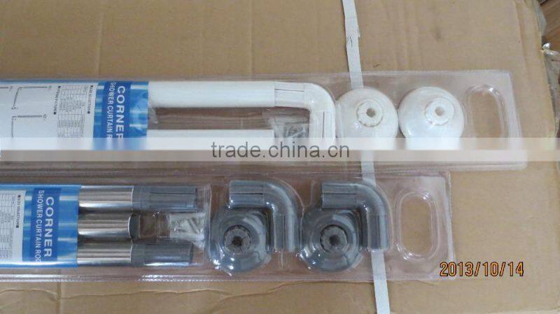 Aluminium bathroom shower curtain rod/Extension telescopic shower curtain pole