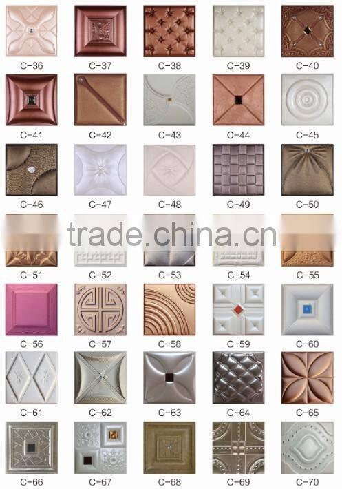 Interior Applicate Classical PU Artificial Leather Decorative Panel For Wall