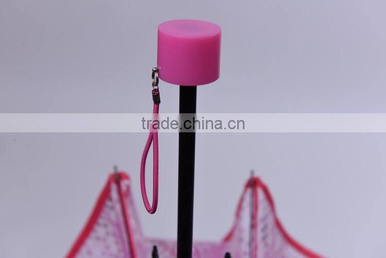 Customized Manual Open poe fabric 3 folding clear umbrella
