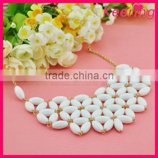 Wholesale elegant white bead necklace designs WNK-280