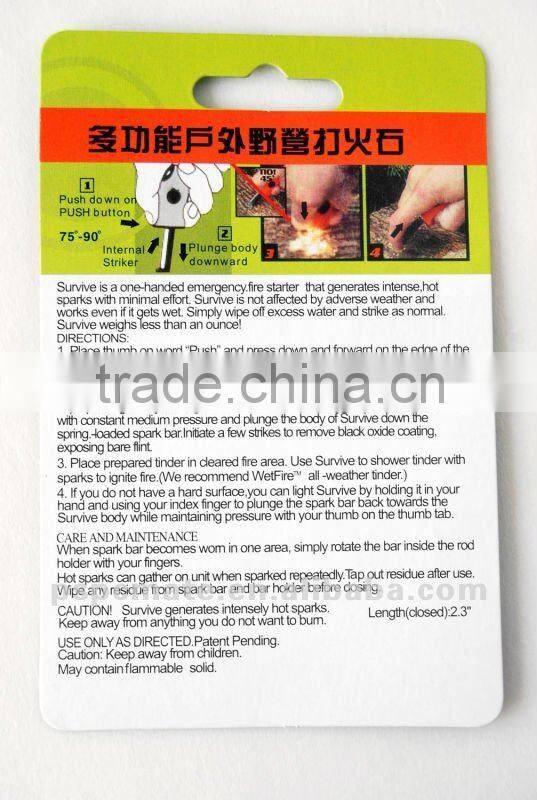 new fire starter with compass&whistle the latest modle emergency survival