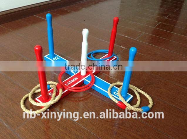 Hot selling Wooden Ring Toss Game 5 Quoits game set