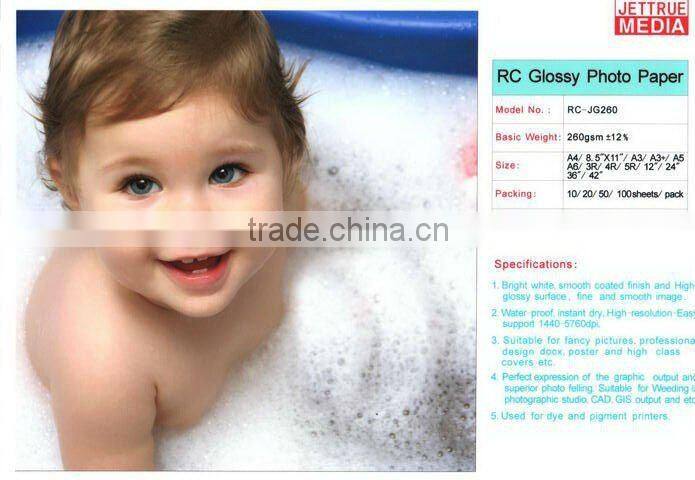 260GSM Resin Coated(Micro Porous) Glossy Photo Paper