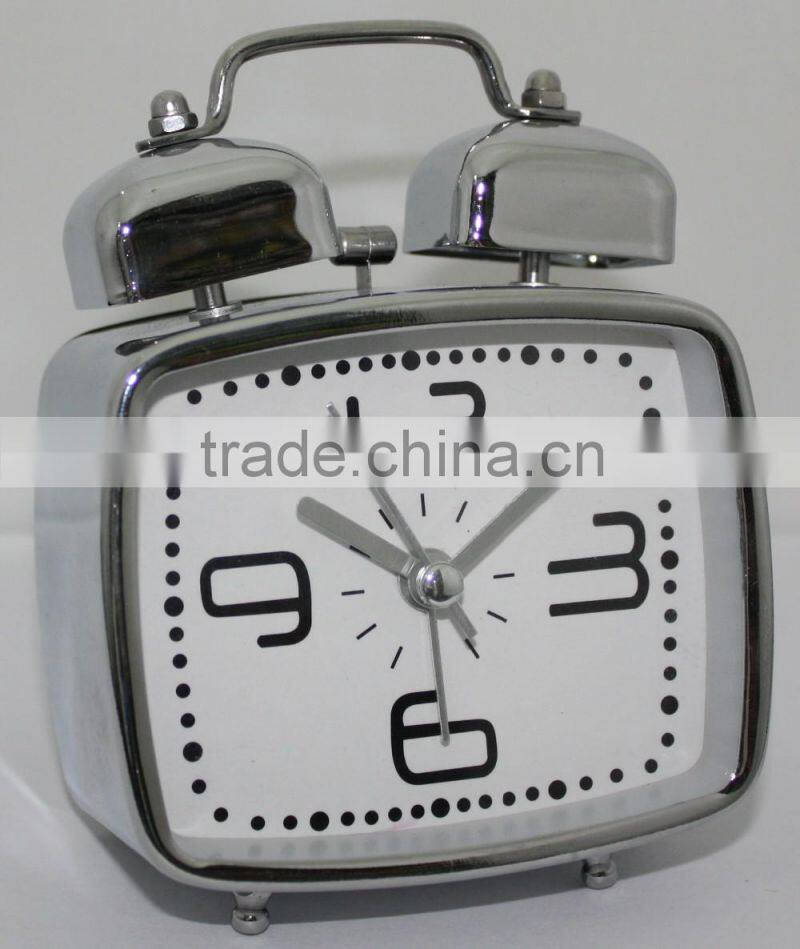 Quartz analog metal desktop table alarm clock with customized Logo