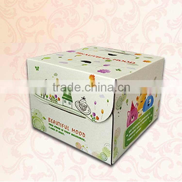 Customized logo printed cheap nice looking paper cake box whole