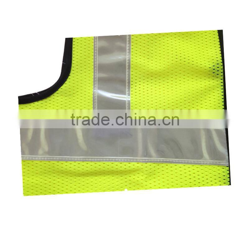 Wholesale 2014 News OEM 100% polyester high quality highway waistcoat with zipper & ID pockets