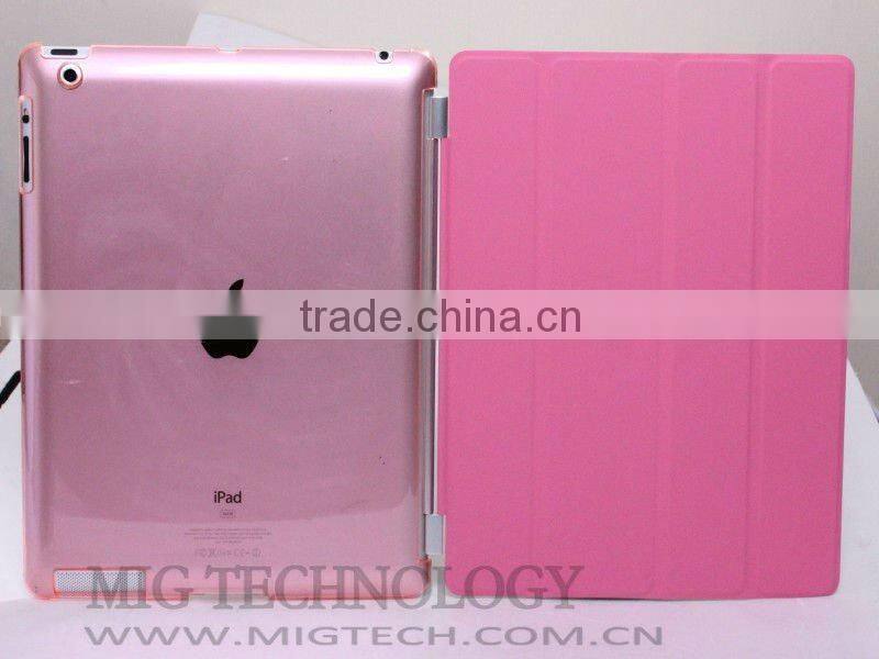 Smart cover with back hard cover for ipad2 3, for ipad 3 case