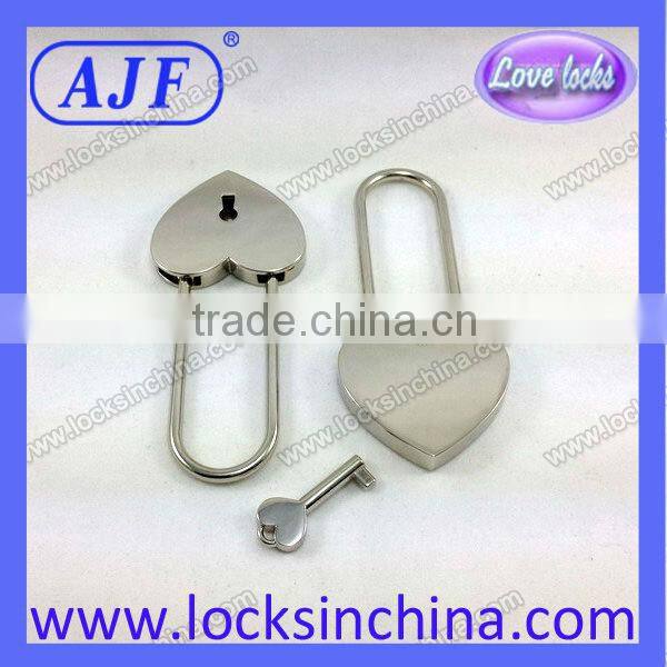 AJF Black Long Bow Heart shaped Love Padlock - Top quality (Lovelock, Gift, Liebesschloss, love lock, wishlock, cadenas d'amour