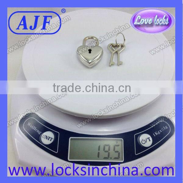 Promotional Silver Mini Heart cheap padlock and heart shape keys