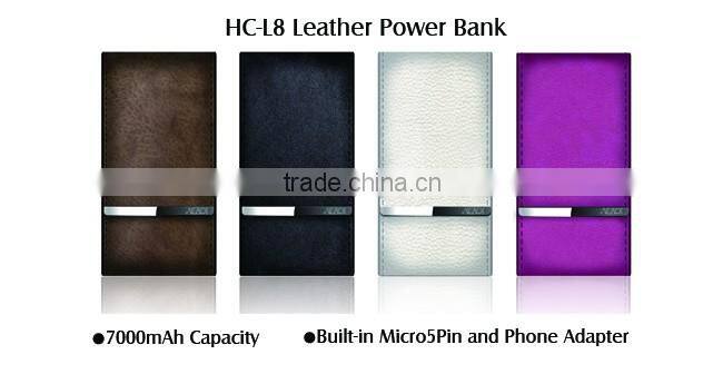 2016 outdoor leather power bank battery charger for mobile