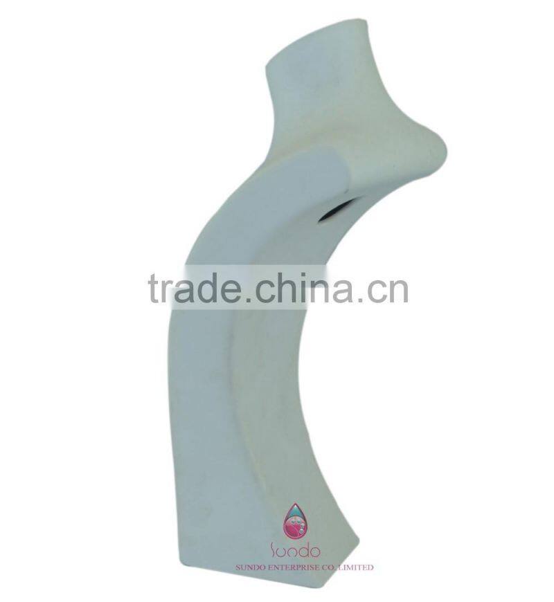 Handmade white jewelry necklace display bust