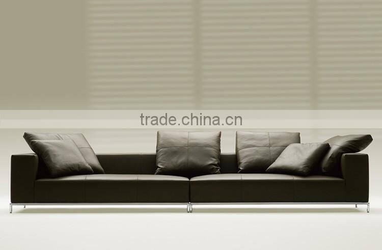 HANM new design leather sectional sofa sets with metal frame modern furniture