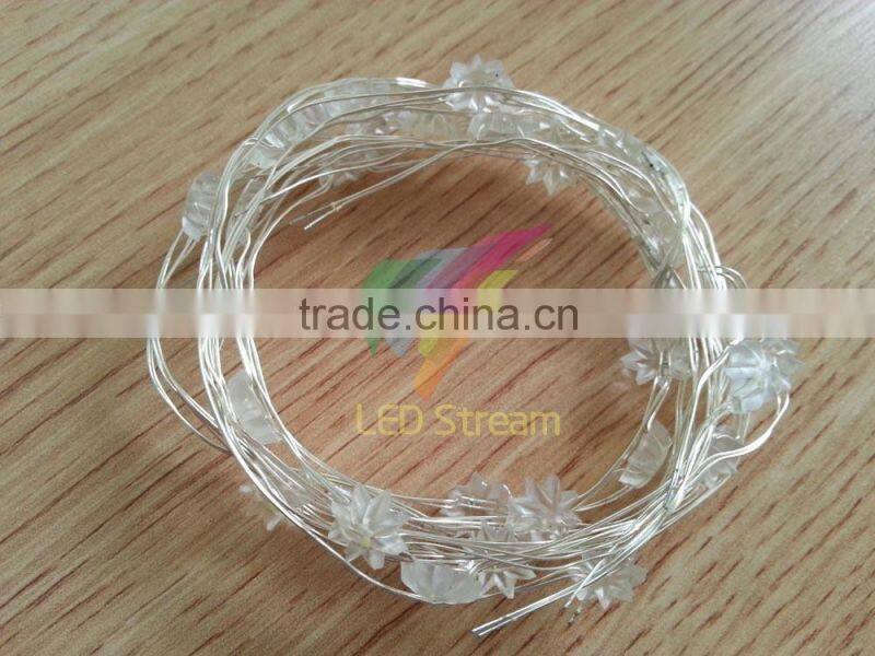 Latest Octagonal Flower LED Silver Color Copper wire string lights Fairy Lights for Christmas Holiday Lighting