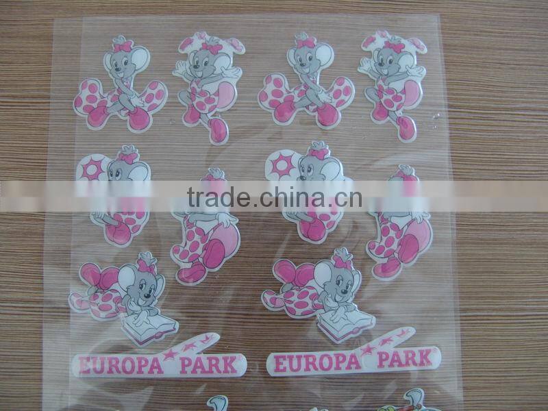 hot sale custom cartoon 3D foam sticker/transparent pvc foam sticker/3D foam key chain