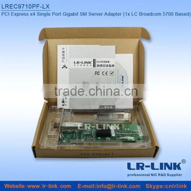 Lowest Price Broadcom 5708 PCIe x4 Optical Fiber Gigabit Card For Server Supports TOE
