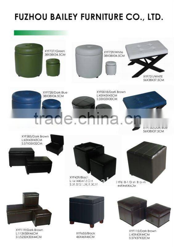 Fabric leopard round ottoman stool