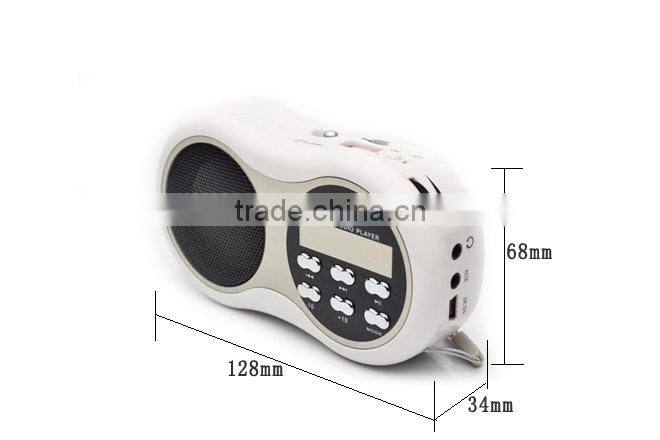 Robot-168 portable card speaker ,fm radio,speaker with TF/Micro SD card/USB disks