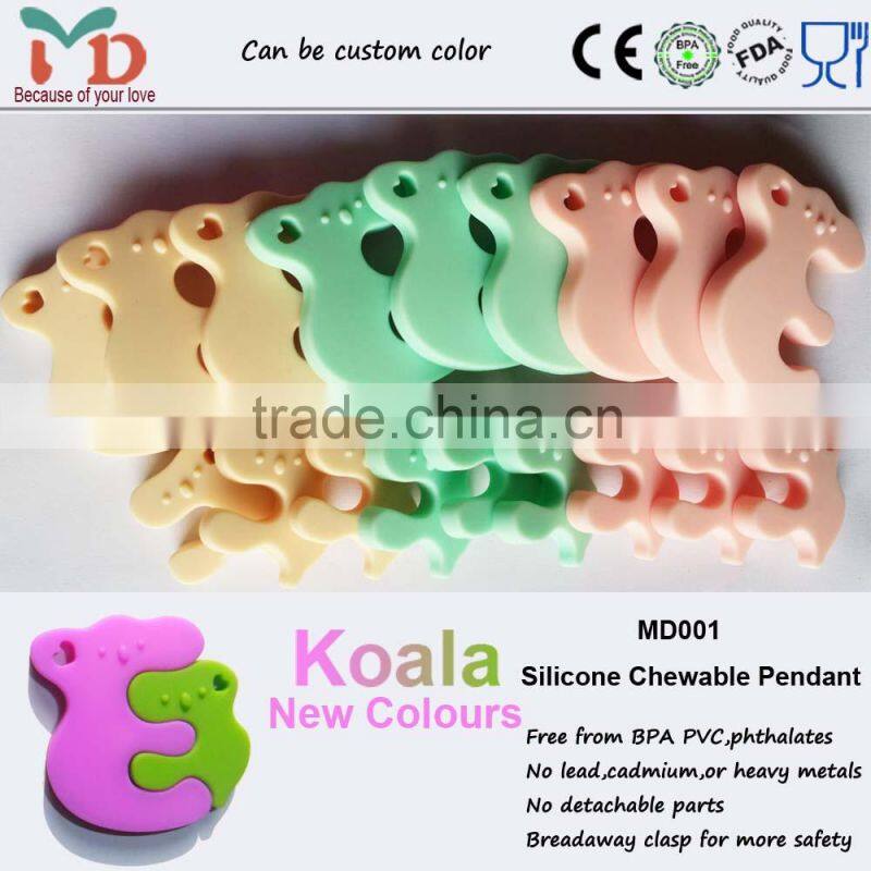 2015 Latest China Silicone Beaded Necklaces Baby Chew Statement Beaded Necklace