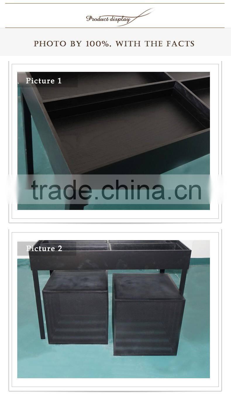 Two Square Network Rail Storage Box MDF Disign With Black Showcase Display