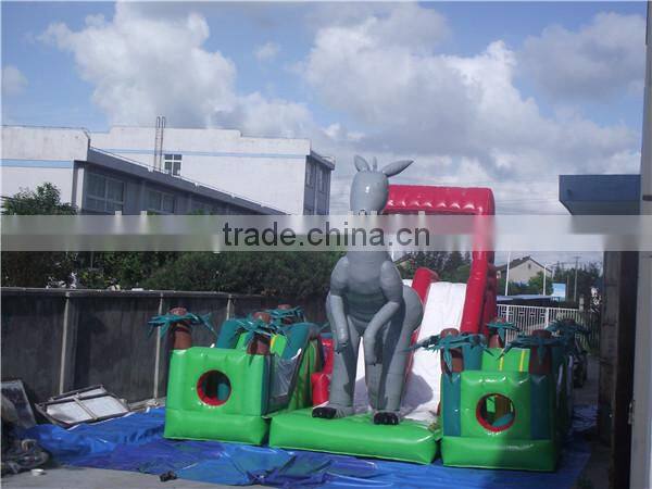 giant outdoor playground dinosaur inflatable obstacle course for kid game