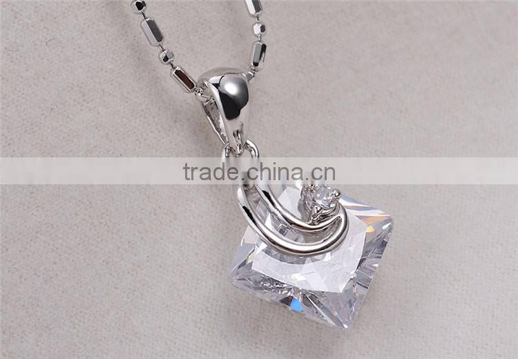 Body jewelry geometric zircon copper link chain necklace and earring jewelry set for braide