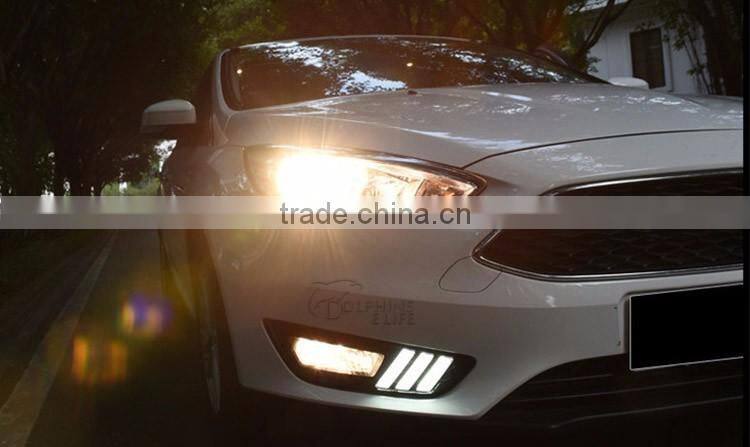 Car Accessories Daytime Running Light LED DRL Fog Lamp Front Bumper Fog Light For Ford Focus 3 2015 Sedan