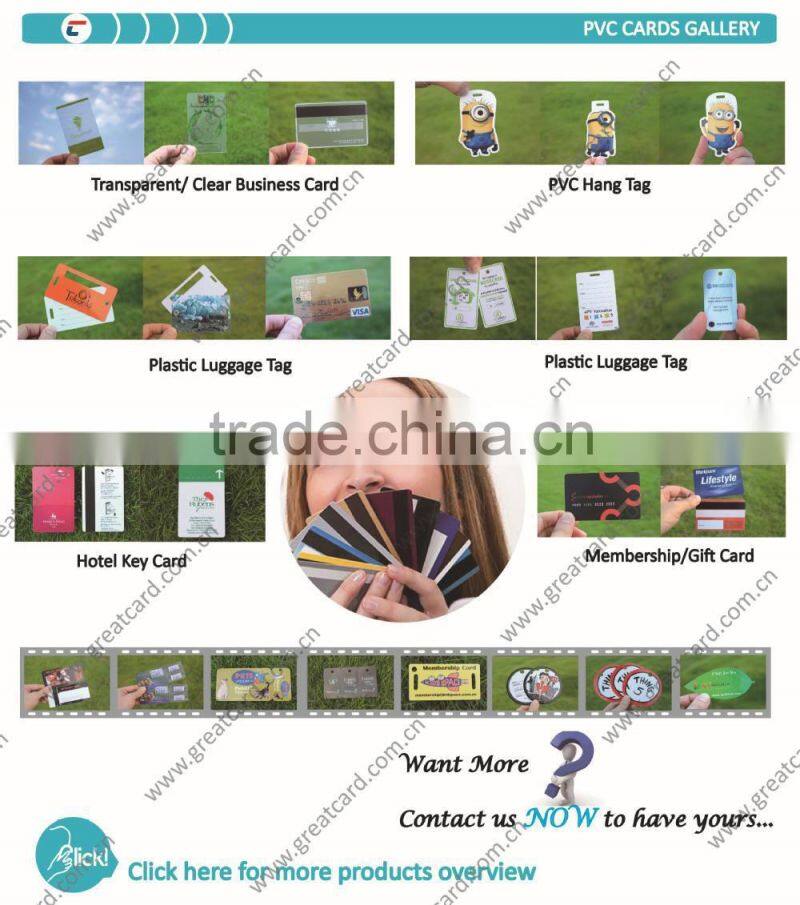 CMYK printing plastic gift card / customized greeting card