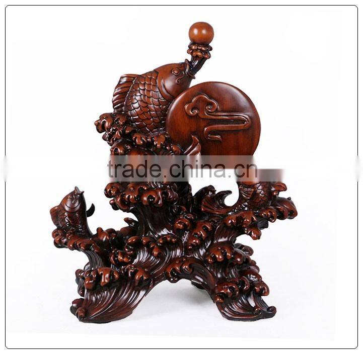 Chinese Luckly fish ,fengshui fish home decoration wooden color