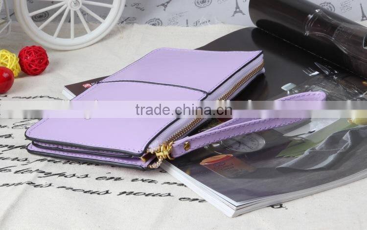 2016 New design wallet purple Leather Wallet lady's long wallet