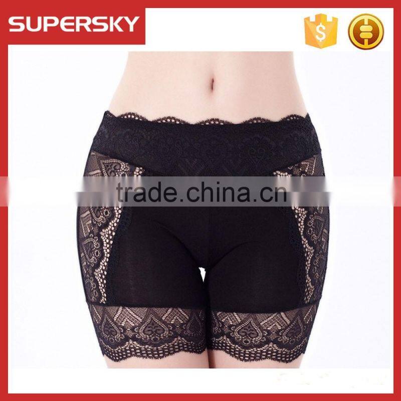 K-961 Lace Trim Women Safety Slim Elastic Short Legging Girl Underwear Short Lace Leggings