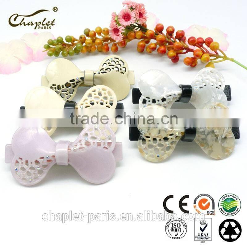 high quality rhinestone bowknot hair barrette girls' hair clip