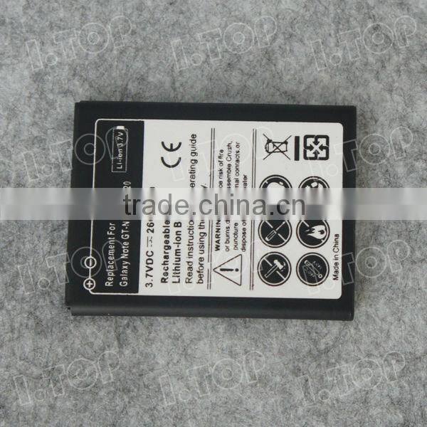 For Samsung Galaxy Note1 I9220 battery,3.7V 2600mAh, Made in china