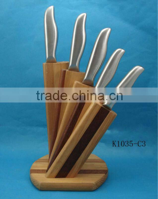 fish fillet knife with wooden block