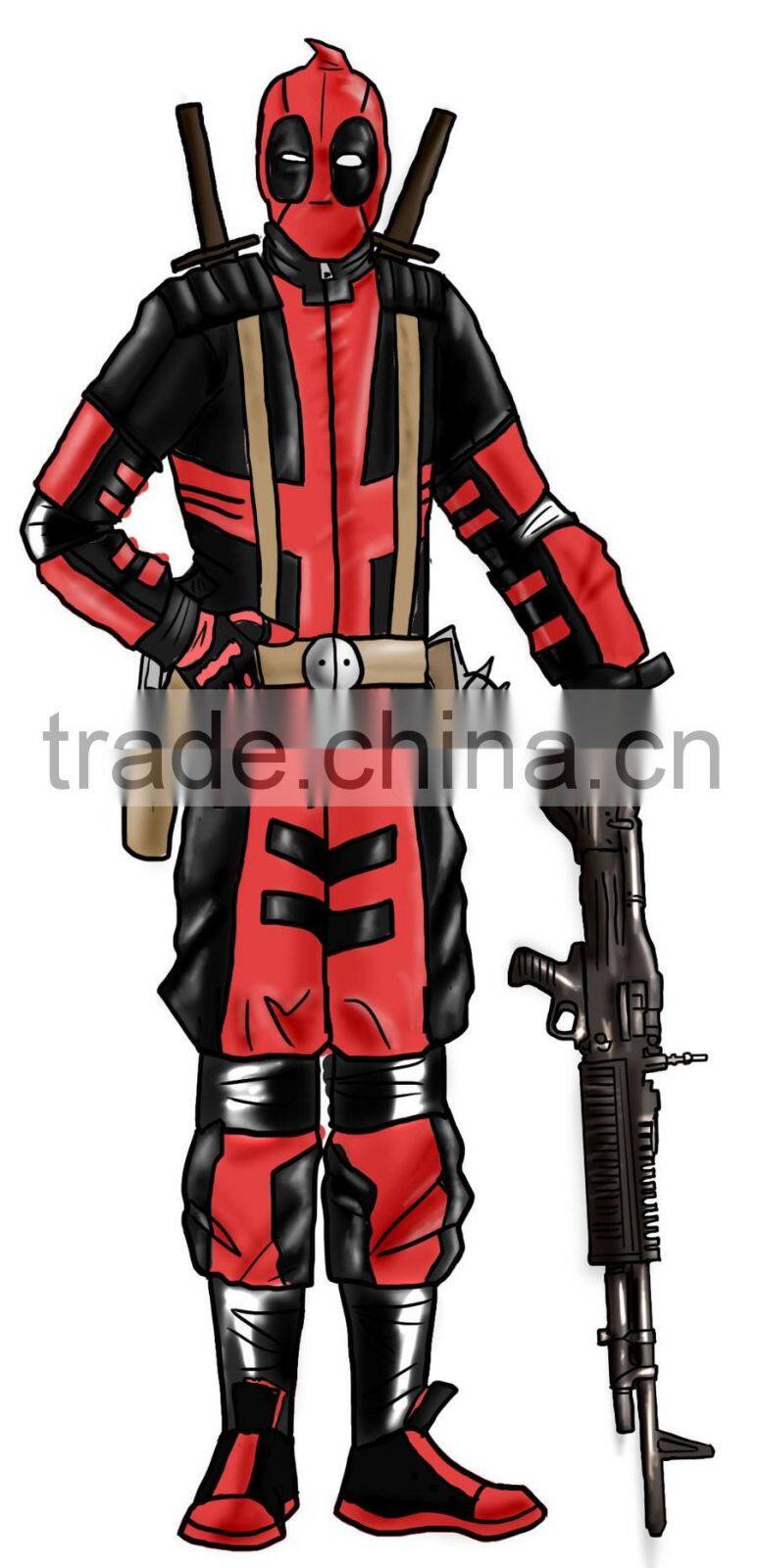 professional cartoon character adult sex cosplay costumes deadpool costume for men