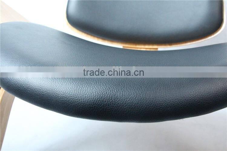 Royal Decor Furniture Plywood Lounge Shell Chair with Leather Cushion