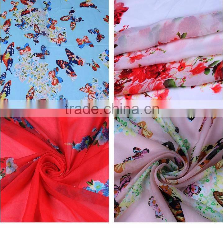 100% Polyster Chiffon Paper Digital Printed Fabric Wholesale