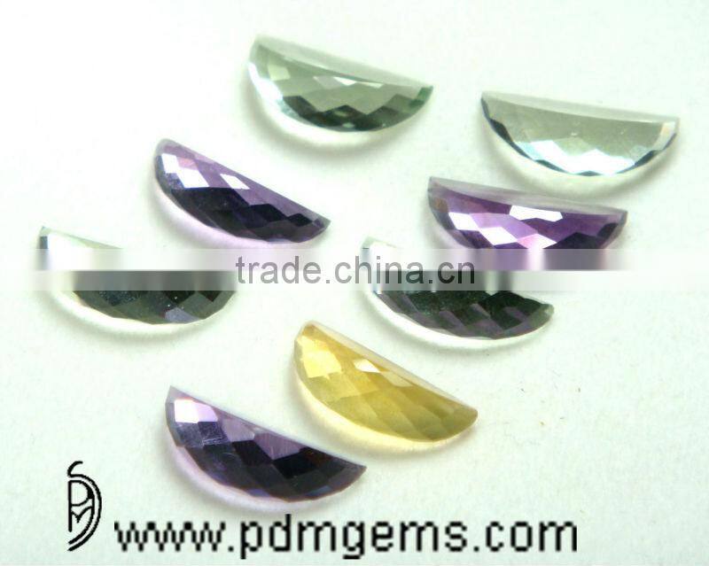 Multi Gemstones Watermelon Slice Cut Faceted Lot For Gold Bands From Manufacturer