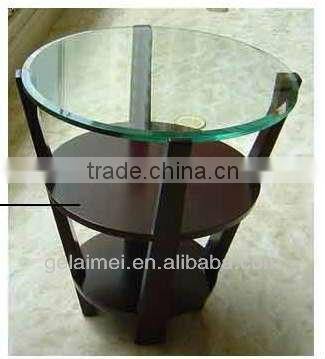Latest wooden modern glass coffee table with stools