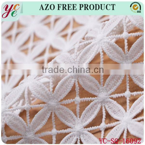Fashion hollow out squares with herb in water soluble fabric embroidery for dress