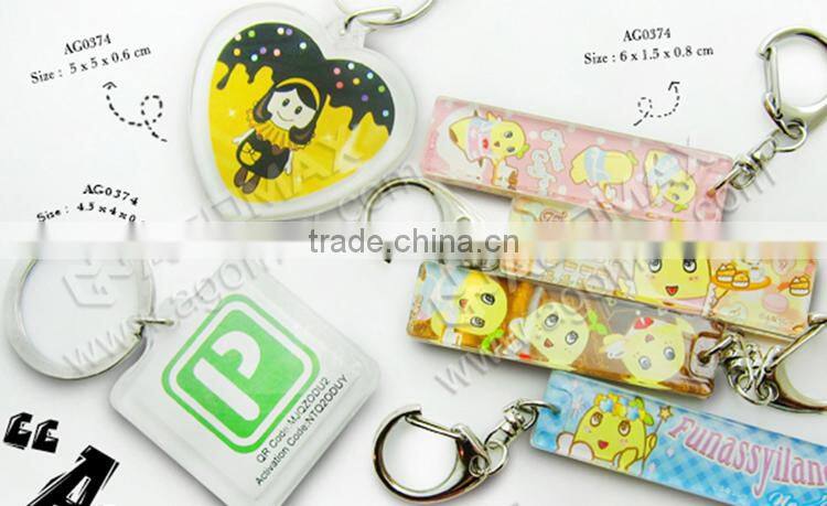 Factory direct sell photo clear rectangle keychain acrylic custom key chain