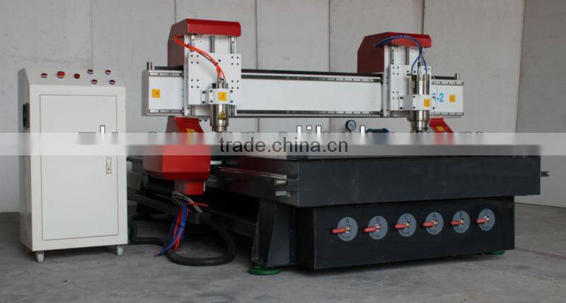 ZK-1325-2 Spindle Heads CNC Wood Engraver Machine With Vacuum Bed