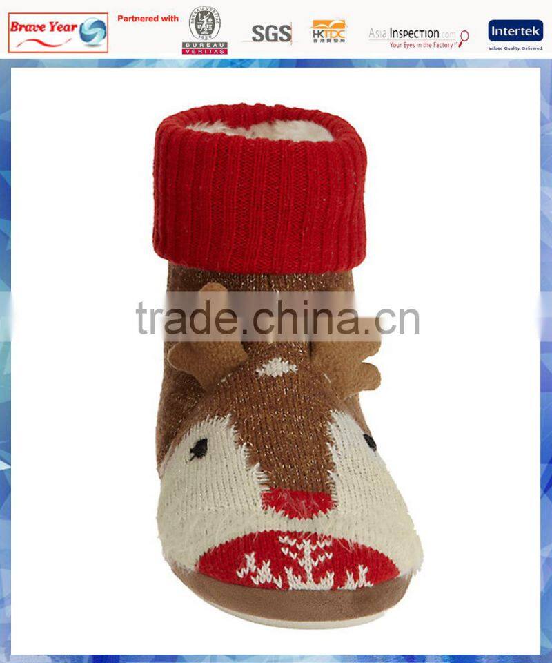 2014 hot sell knitted deer ladies winter boots